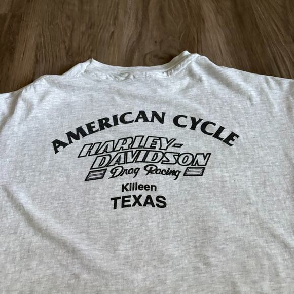 Vintage Harley Davidson Drag Racing T-Shirt Men's Size L Gray 1995 Beetle Bailey - Picture 5 of 6